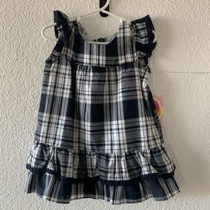 Blue and white plaid dress